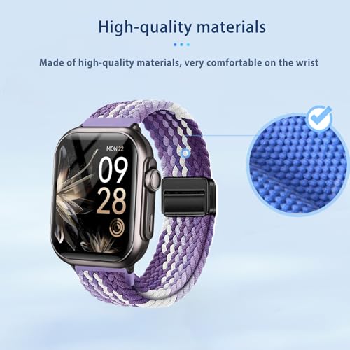 Correa Nylon para RUXINGX G62 Smartwatch Morado miniatura 3