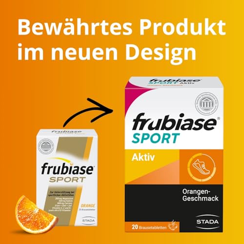 frubiase SPORT Orange - Isotonisches Sportgetränk - Elektrolyte, hochdosierte Mineralstoffe, Multivitamine, Spurenelemente- zur Unterstützung der Leistungsfähigkeit & Regeneration-20 Brausetabletten