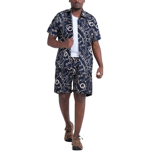 Ensemble chemise et short homme tenue de plage respirante et fleurie pour l'été