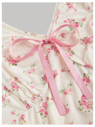 Verdusa Women's Plus Size Floral Mesh Bodycon Fishtail Wedding Guest Dress Deep V Neck Sleeveless Dress4