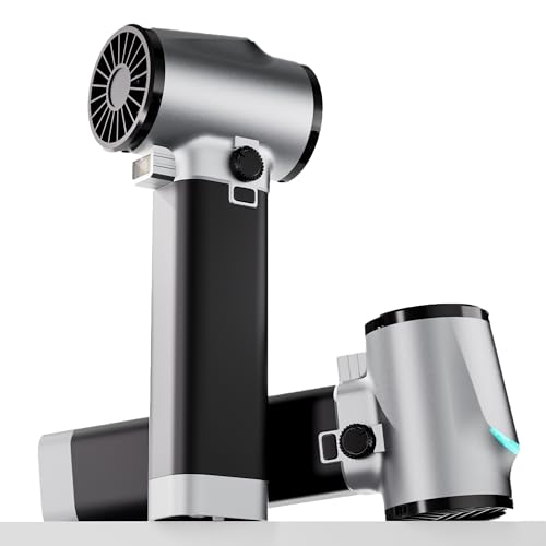 Oley Turbo Dryer Blower for Car,220MPH/3.1LB Thrust Car Dryer Air Blower-750W Brushless Motor,Infinitely Variable Speed,COB Lights&Silicone Grip|Lightweight Leaf Blower - for Car,Patio (Pencil Black)