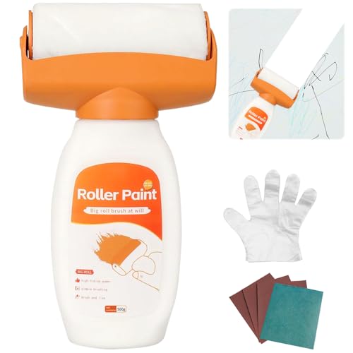 HIULLEN Rullo Bianco Per Ritocchi Muro, 500g Spazzola a Rullo per Riparazione Pareti, Rullo per Pittura Vernice Bianca, Piccolo Rullo per la riparazione per Macchie, Crepe, Graffiti, Graffi