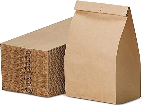 DNT Pack de 50 Bolsas de Papel Marrón 26 x 14 x 8 cm Bolsas de Papel Bolsas de Papel Kraft Pequeñas Calendario de Adviento Bolsas de Papel Kraft Bolsas de Regalo Bolsas de Pan Cover