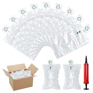 Coussins d'Air Zuxbolf - 200 Pièces Protecteurs Gonflables de 100 x 150 mm avec Pompe