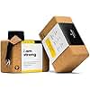 Premium Cork Yoga Blocks 2 Pack - Extra Large Yoga Block Set Crafted From Performance Grade Natural Portuguese Cork | High Density, Non-Slip Support for Safer Balancing | Optional Yoga Strap and Gift Box (I Am Strong, With Strap)