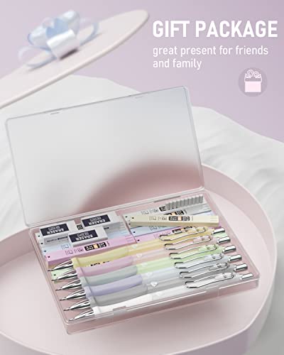 Nicpro 6 Colors Pastel Mechanical Pencil Set 0.7 Mm, Cute Mechanical Pencils With Comfort Grip With 12 Tubes Hb Lead Refill, 3 Eraser, Eraser Refills For Student Writing, Drawing, Sketching- With Case #TOP6