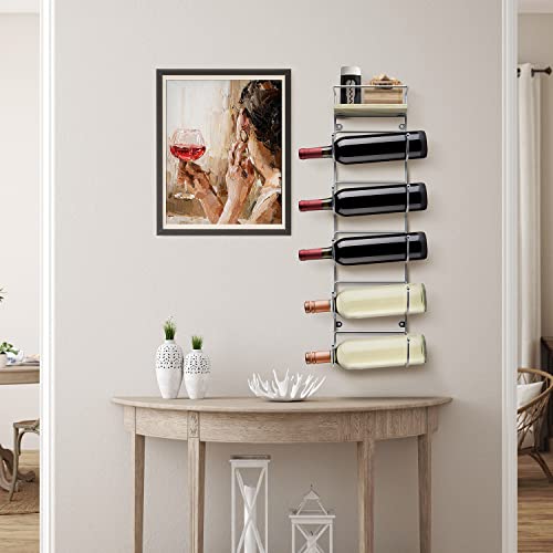 Sorbus Wall Towel Rack, 5-Tier Wood Shelf, Wall Mounted (Silver) - image 7