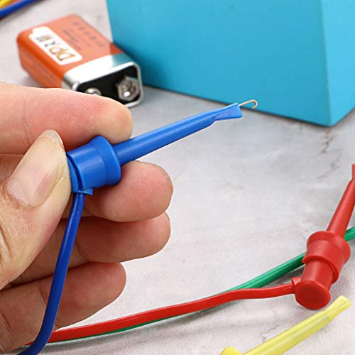 Image of Sumnacon 39 Inch Multimeter Test Lead Set - 5 Pcs Stackable Banana Plug to Minigrabber Test Hook Wire Cable Kit with Protective, Soft Silicone Flexible Wire Leads for Electrical Testing 500V /5A