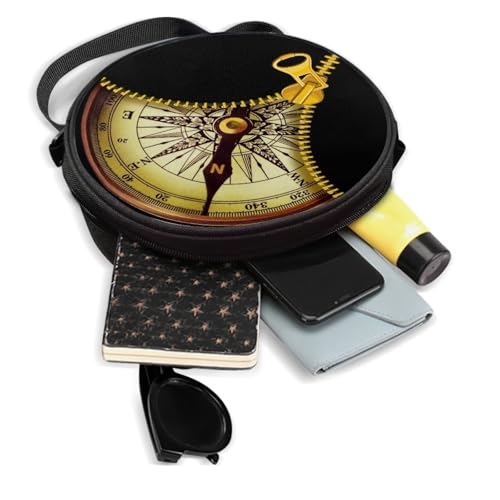 Image of Women Novelty Round Clock Shape Zippered Clock Purses for Women Tote Handbag Shoulder Bag, Gift for Mom Girlfriend