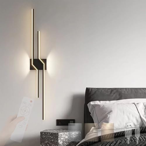 Lámpara de pared moderna LED regulable 2700K-6500K en color negro