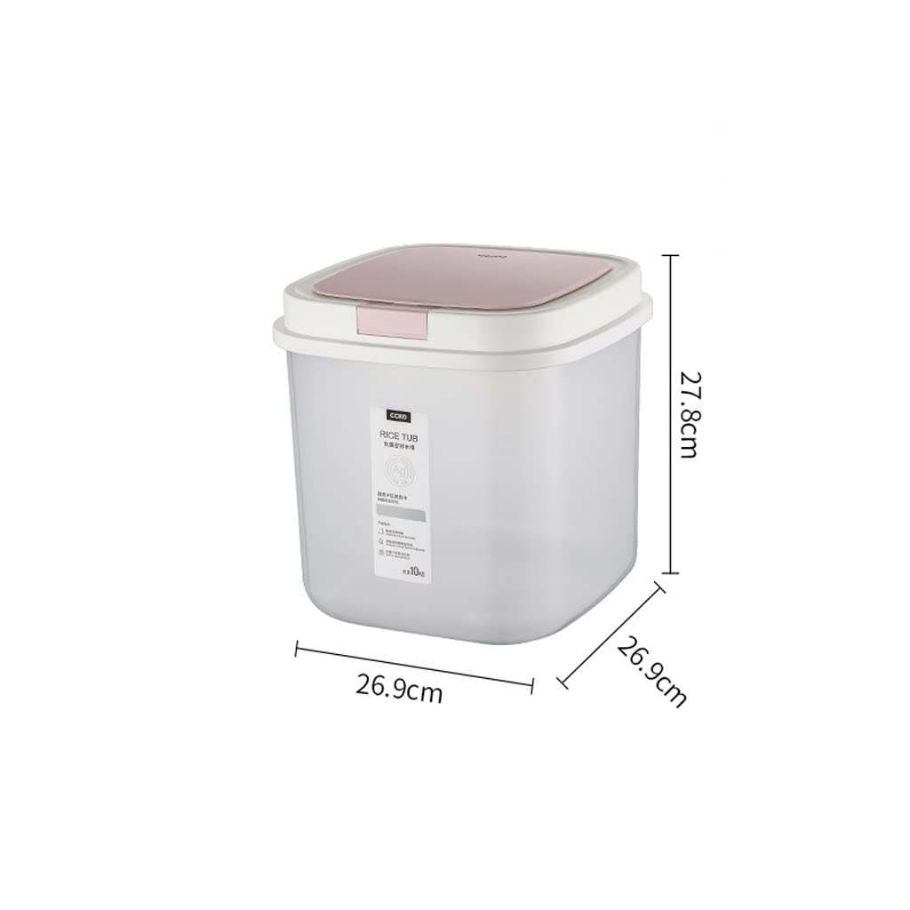 NAKEAH GYJ Secchio di riso Casalinga for uso domestico Cilindro sigillato Scatola di riso Secchio di riso Scatola di immagazzinaggio Serbatoio Grande capacità (Color : Pink)