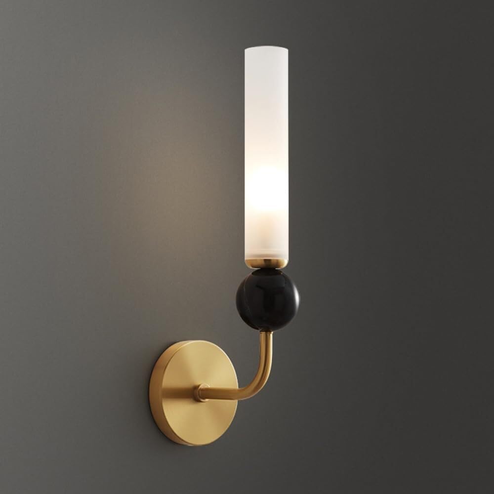 Tonfon One Color Brass Candlestick Wall Lamp Long-Tube Acrylic Shade Wall Sconce Nordic Minimalist Wall Mounted Lamp For Bedroom Bedside Living Room Study Room Corridor Entryway Restaurant Wall Lantern