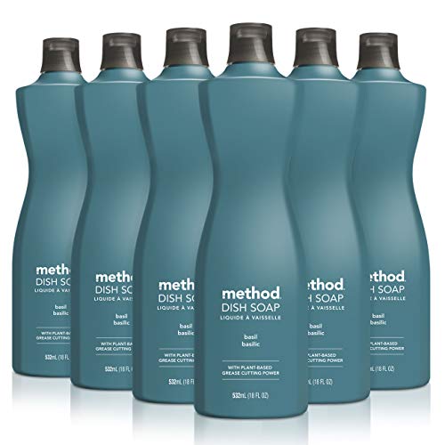 Method Liquid Dish Soap, Basil, 18 Fl Oz (Pack of 6)