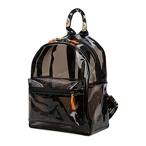 TINYAT Sac à dos transparent étanche mignon pour collage, concert, sport, voyage et usage quotidien, noir