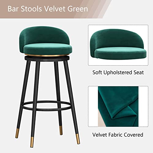 Tabouret de salon velours confortable avec piètement métal moderne - 5
