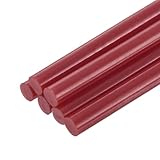 uxcell 6pcs Full Size Hot Glue Sticks for Glue Gun 0.27 x 8 inch Small Glue Sticks, 7 x 200mm Wine Red