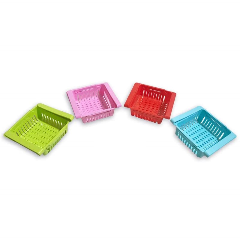 KRISHANG INTERNATIONAL Multipurpose Adjustable Refrigerator Storage Tray Organizing Container Basket