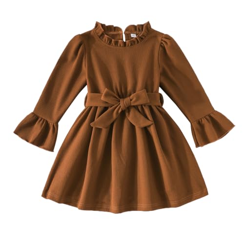 Toddler Girl Fall Dress Kids Ruffle Long Sleeve Dresses Little Girls Winter Clothes Outfits