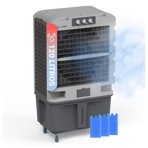 UNIVERSALBLUE Climatizador Modo Evaporativo y Frío Portatil | Aire Acondicionado Natural | 5 Modos Funcionamiento con Capacidad 120L | 3 Velocidades y Motor Silencioso