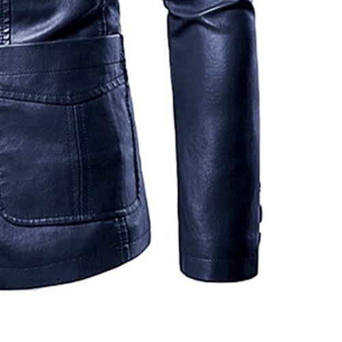 Blazer casual para hombre de cuero clásico con botones miniatura 6