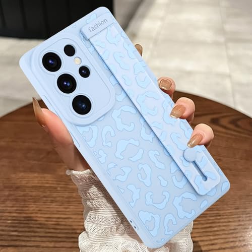 Image of Compatible with Samsung Galaxy S25 Ultra Case with Strap Wrist Blue