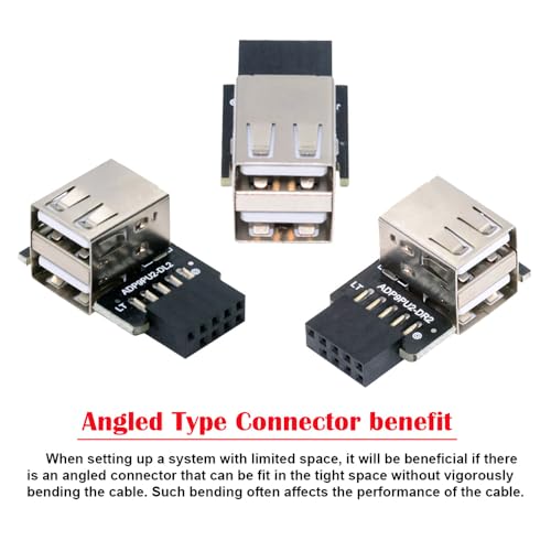Adaptadores USB 2.0 para panel frontal placa madre 3 piezas miniatura 3