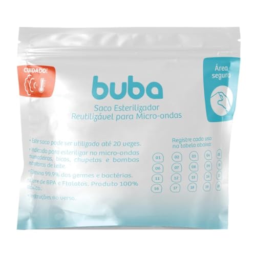 Buba Saco Esterilizador Reutilizavel Para Micro-Ondas Branco