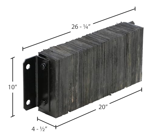 Vestil 1024-4.5 Horizontal Laminated Dock Bumper, Fabric Reinforced Rubber, Rectangular, 4 Holes, 10" Height, 24" Width, 4-1/2" Depth - Thumbnail 4