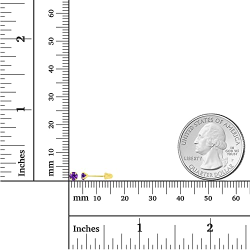 Solid 14k Gold Hypoallergenic 3mm Round Birthstone Solitaire Screw Back Stud Earrings4