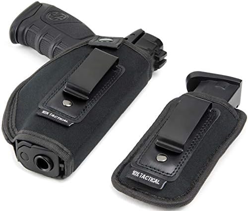 Ultimate Concealed Carry IWB Gun Holsters w/ Mag Holster | Men & Women | |Inside Waist Belt Holster | Fits Most Pistols Glock 17 19 - 26 S&W M P Shield 9mm, XDS, 1911 & More | Appendix, Shoulder, Hip
