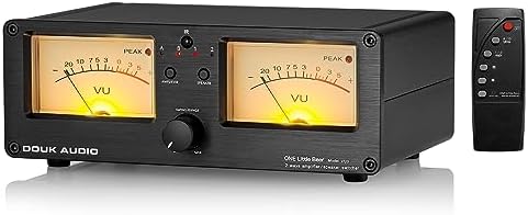 Douk Audio VU3 デュアル アナログ VU メーター, 2 ウェイ アンプ/スピーカー スイッチ, DB パネルディスプレイ オーディオ スイッチャー ボックス