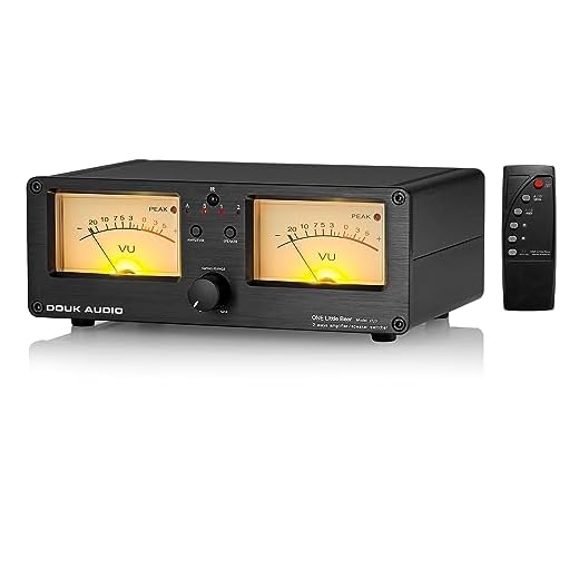 Douk Audio VU3 Dual Analog VU Meter, 2-Way Amplifier/Speaker Switch, Audio Switcher Box with DB Panel Display