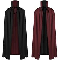 AOOWU Capa Negra con Cuello Alto, 150CM Largo Capa Vampiro