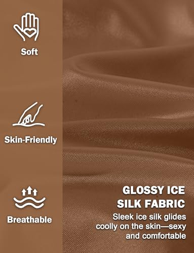 FEOYA Men's Triangle Pants Low Waisted Stretchy Satin Briefs Pouch Underwear Clear Strap XS-XL Size3