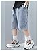 Verdusa Boys Jorts Elastic Waist Wide Leg Casual Loose Denim Shorts with Pockets Light Blue 11 Years