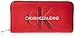 Produktbild Calvin Klein Damen Sculpted Large Ziparound Geldbörse, Rot (Barbados Cherry), 2.5x10x19 cm