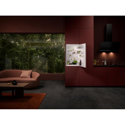 AEG Einbau-Kühlschrank 88 cm ohne Gefrierfach, Serie 5000 OptiSpace: 3x vielfach verstellbare Glasablage, großer Kühlraum (142L), LED-Beleuchtung, mechanische Steuerung, Schlepptür-Technik, TSK5O881ES