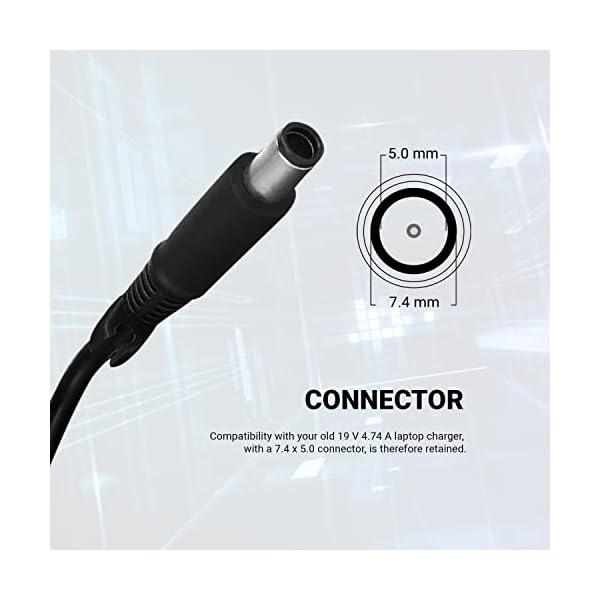 Leyf Laptop Netzteil 19V 4.74A 90W, Ladegerät für Dell und HP, AC 100-240V 50/60Hz, Steckernetzteil, Netzadapter (7.4… – Bild 5