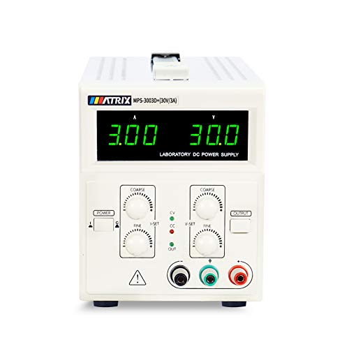 Image of MATRIX Linear Laboratory DC Power Supply 30V 3A, On /Off Buton, MPS-3003D+ | bench power supply reliable portable lab adjustable power supply 100mV 10mA, Low Ripple and Noise with Alligator Leads, OTP