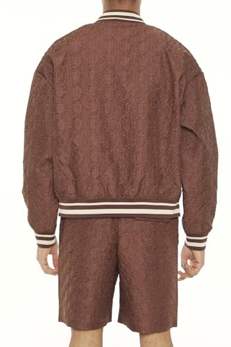 Forever 21 Men's Textured Varsity Bomber Jacket4
