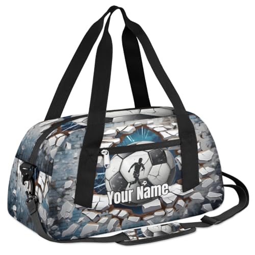 Soccer Wall Kids Duffel Overnight Bag Boys, Ball Waterproof Gym Sports Duffle Bag Teen Personalized Travel Gymnastic Weekender Bag Custom Carry on Toe Bag for Boys2