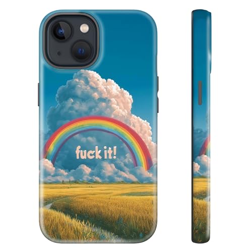 sallvmbek for iPhone 14 Case/iPhone 13 Case 6.1 inch,Cute Rainbow Print Pattern Fashion Aesthetic Design,TPU and Hard PC Protective Shockproof Slim Phone Cover for Women Girly