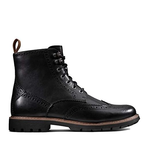 Clarks Herr Batcombe Lord Biker Boots, Svart Svart lindad Lea Black Wlined Lea - 42 EU