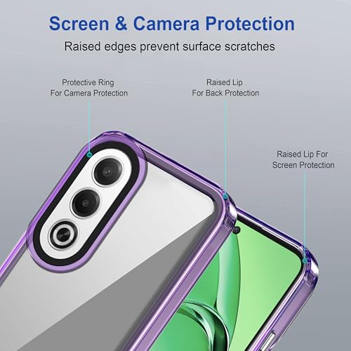 Image of Zapcase Back Case Cover for Oppo K12x 5G | Compatible for Oppo K12x 5G Back Cover | Case Cover with Camera Protection | (TPU + PC | Translucent Purple)