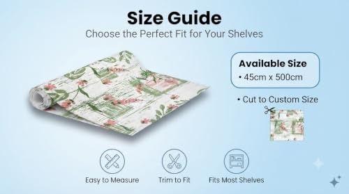 Image of Dribble (45cm X 500cm) Eva Shelf Liner Mat Roll, Non Slip Drawer & Cabinet Liner for Kitchen, Waterproof Oilproof Washable Fridge Mat, Anti Skid Multipurpose Mat (Floral Hormony Peach)