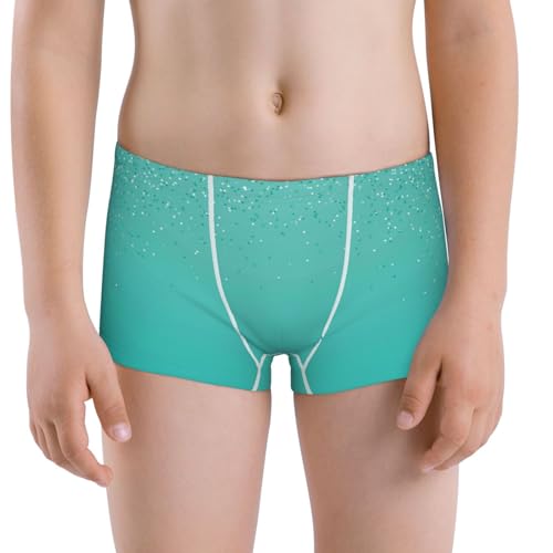 Boys' Cotton Boxer Brief Soft Underwear-Turquoise Glitter