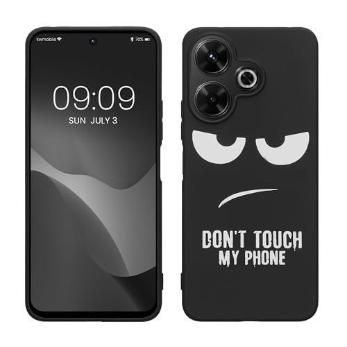 kwmobile Hülle kompatibel mit Xiaomi Redmi 13 - Handyhülle Silikon Case - Don't Touch My Phone Weiß Schwarz