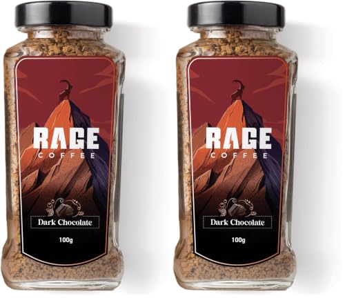 Image of Rage Coffee Dark Chocolate Instant coffee - Premium Arabica Instant Coffee (Make Delicious Hot /Cold Coffee) -(DARK CHOCOLATE, 100g) (Pack of 2)