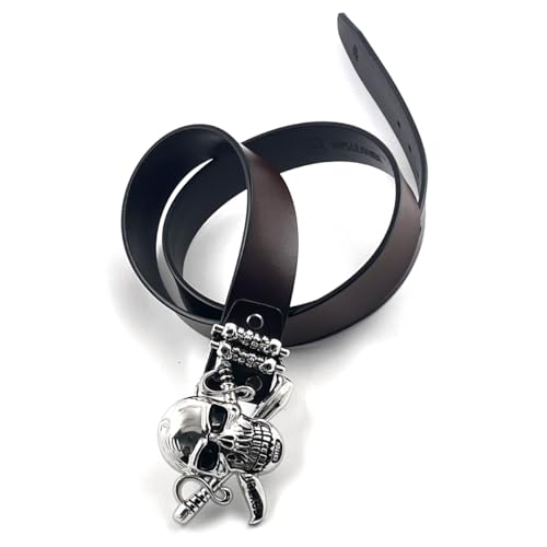 Huge Big Skull Buckle Leather Belt Gothic Belts For Mens Biker Rock Punk Waistband Cool3