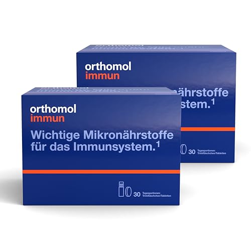 Orthomol Immun Trinkfläschchen/Tabletten: 25 wichtige Nährstoffe zur Unterstützung des Immunsystems* u.a. mit Vitamin C Vitamin D & Zink als Beitrag zu einer normalen Funktion des Immunsystems 2x30